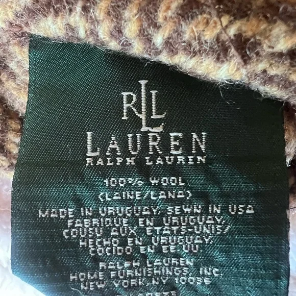 34 by 17 Vintage Ralph Lauren pillow covers wool soft material two - Picture 8 of 8